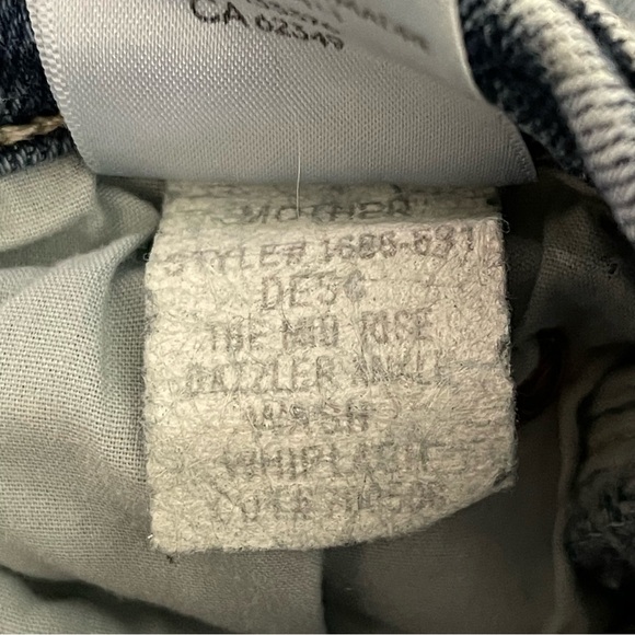 Mother The Mid Rise Dazzler Ankle Slim Straight Jean Whiplash Med Blue Wash 27 - Picture 14 of 16